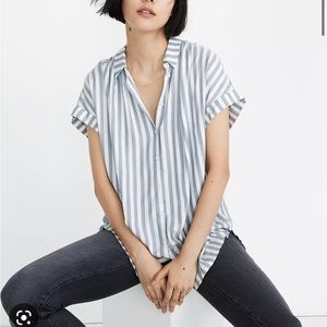 Madewell Central Drapey top Striped Sz Small